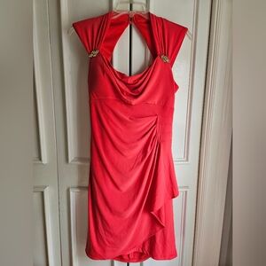 Scarlet Size 2 Coral Sleeveless Halter Dress